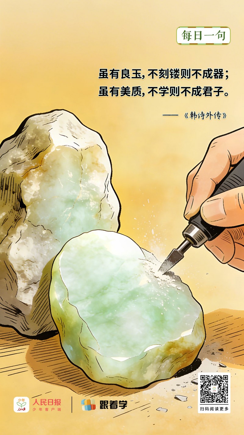 每日一句丨虽有良玉，不刻镂则不成器