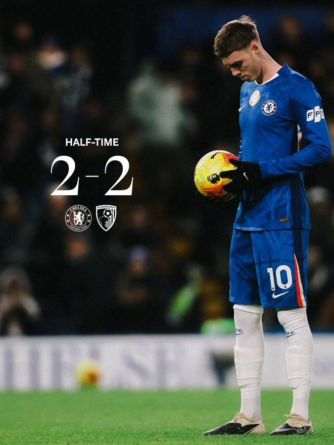 原创             跨年战切尔西2-2伯恩茅斯，联赛7轮仅1胜，下轮战曼城迎考验