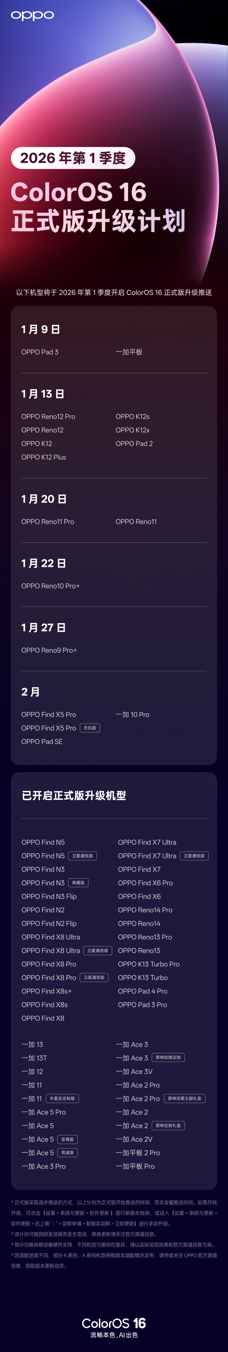 欧加 OPPO Pad3 / 一加平板今起推送 ColorOS 16 正式版,OPPO Find X5 Pro / 一加 10 Pro 等下月 欧加 OPPO Pad3 / 一加平板今起推送 ColorOS 16 正式版,OPPO Find X5 Pro / 一加 10 Pro 等下月