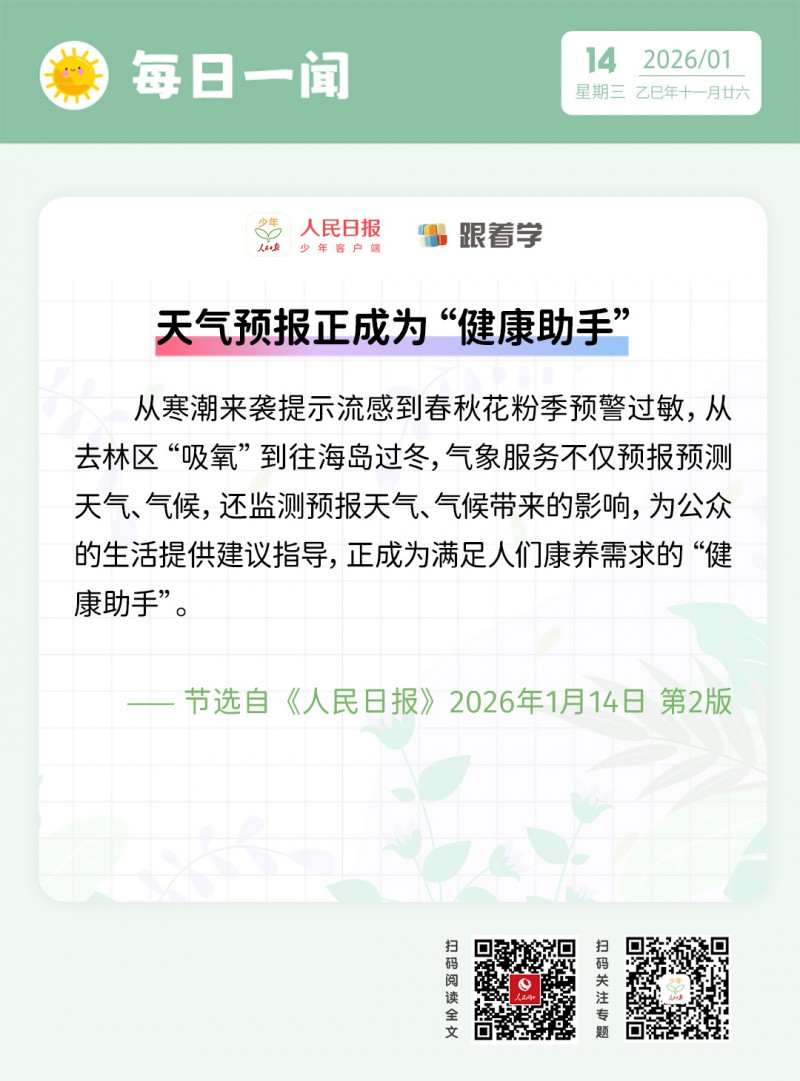 每日一闻丨天气预报正成为“健康助手”